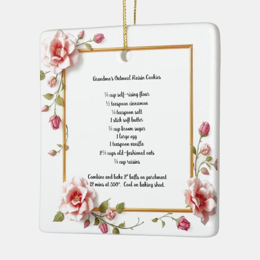 カスタマイズ可能な祖母のオートミールのレーズンクッキーのギフト セラミックオーナメント (左)