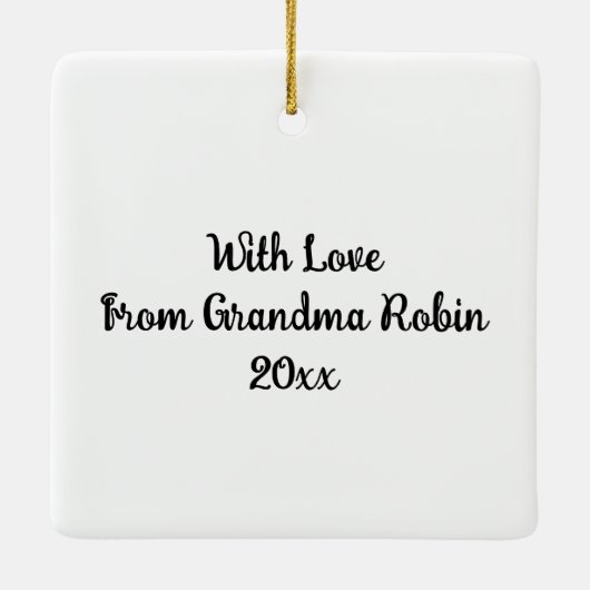 カスタマイズ可能な祖母のオートミールのレーズンクッキーのギフト セラミックオーナメント (裏面)