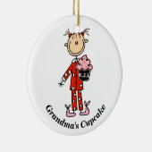 カスタマイズ可能な祖母のカップケーキオーナメント セラミックオーナメント (右)