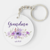 カスタマイズ可能な祖母の日付 – 初めての祖母 キーホルダー (裏面)