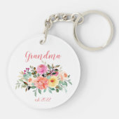カスタマイズ可能な祖母の日付 – 初めての祖母 キーホルダー (裏面)