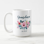 カスタマイズ可能な祖母の日付 – 初めての祖母 コーヒーマグカップ (左)