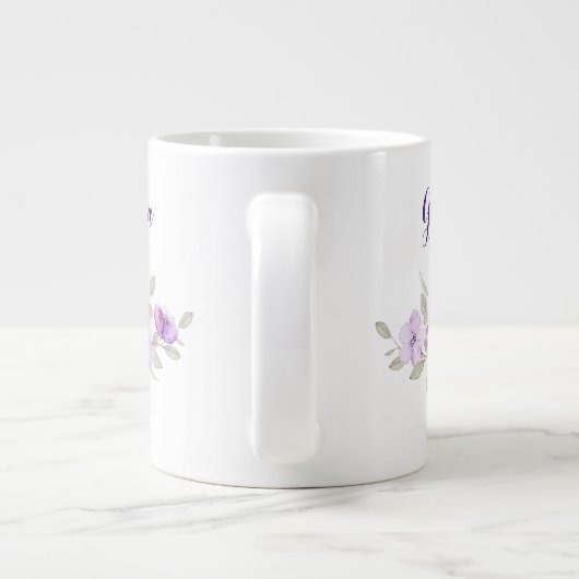 カスタマイズ可能な祖母の日付 – 初めての祖母 ジャンボコーヒーマグカップ (裏面)