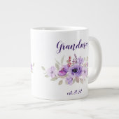 カスタマイズ可能な祖母の日付 – 初めての祖母 ジャンボコーヒーマグカップ (正面右)