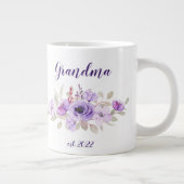 カスタマイズ可能な祖母の日付 – 初めての祖母 ジャンボコーヒーマグカップ (右)