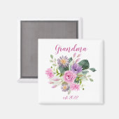 カスタマイズ可能な祖母の日付 – 初めての祖母 マグネット (正面/裏面)