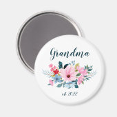 カスタマイズ可能な祖母の日付 – 初めての祖母 マグネット (正面/裏面)