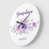 カスタマイズ可能な祖母の日付 – 初めての祖母 ラージ壁時計 (傾斜)