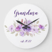 カスタマイズ可能な祖母の日付 – 初めての祖母 ラージ壁時計 (正面)