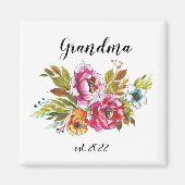 カスタマイズ可能な祖母の日付 – 初めて祖母のCof マグネット (正面)