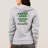カスタマイズ可能な祖母応援Tシャツ「Cheer Loud」 パーカ (裏面)
