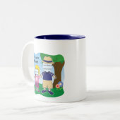 カスタマイズ可能な祖父の女の子 ツートーンマグカップ (正面左)