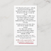 カスタマイズ可能な神の慈悲の花冠祈りの言葉カード コーリングカード (裏面)