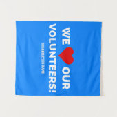 カスタマイズ可能な私たちのボランティアを愛する タペストリー (正面(横))