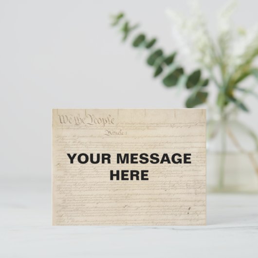 カスタマイズ可能な私たち国民憲法の背景 ポストカード (スタンド正面)