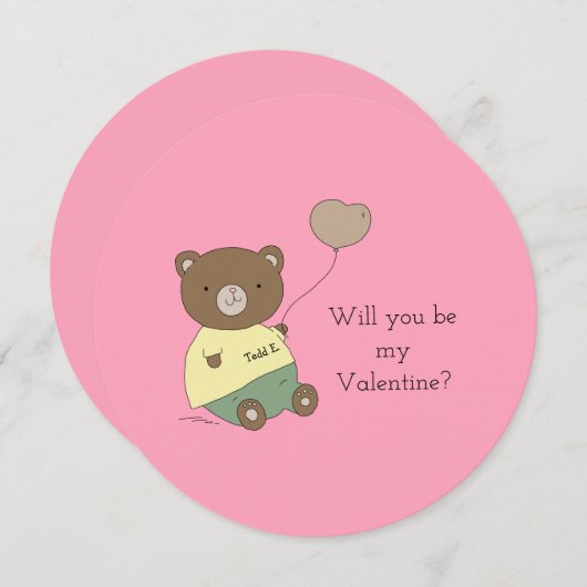 カスタマイズ可能な私のバレンタインピンク シーズンカード (正面/裏面)