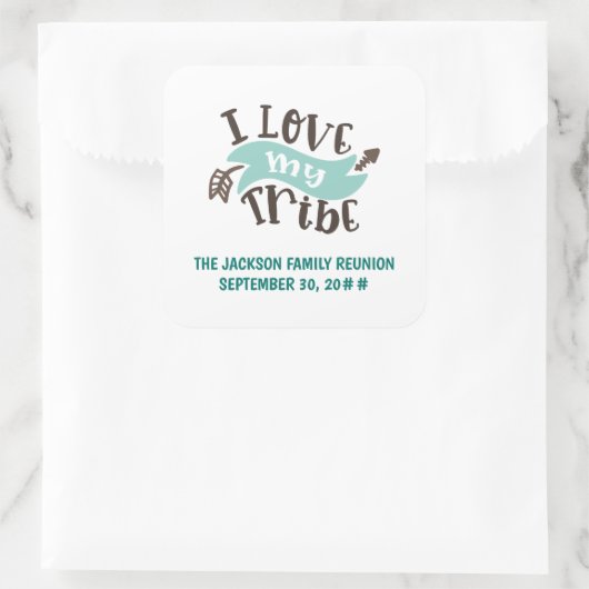 カスタマイズ可能な私の部族の家族の懇親会 スクエアシール (バッグ)