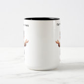 カスタマイズ可能な私立探偵のカートゥーン ミステリー ツートーンマグカップ (中央)