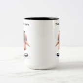 カスタマイズ可能な私立探偵のカートゥーン ミステリー ツートーンマグカップ (中央)
