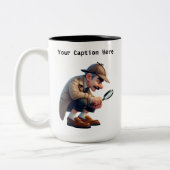 カスタマイズ可能な私立探偵の漫画の謎 ツートーンマグカップ (左)