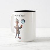 カスタマイズ可能な私立探偵の漫画の謎 ツートーンマグカップ (正面左)