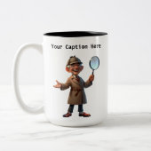 カスタマイズ可能な私立探偵の漫画の謎 ツートーンマグカップ (左)