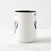 カスタマイズ可能な私立探偵の漫画の謎 ツートーンマグカップ (中央)