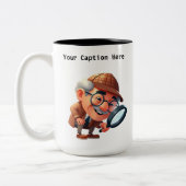 カスタマイズ可能な私立探偵の漫画の謎 ツートーンマグカップ (左)