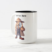 カスタマイズ可能な私立探偵の漫画の謎 ツートーンマグカップ (正面左)