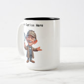 カスタマイズ可能な私立探偵の漫画の謎 ツートーンマグカップ (正面左)