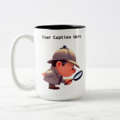 カスタマイズ可能な私立探偵の漫画の謎 ツートーンマグカップ (左)