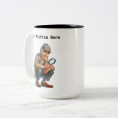 カスタマイズ可能な私立探偵の漫画の謎 ツートーンマグカップ (正面左)