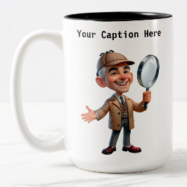 カスタマイズ可能な私立探偵の漫画の謎 ツートーンマグカップ