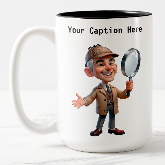 カスタマイズ可能な私立探偵の漫画の謎 ツートーンマグカップ