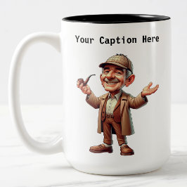 カスタマイズ可能な私立探偵の漫画の謎 ツートーンマグカップ