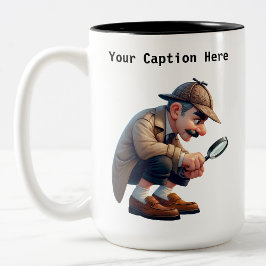 カスタマイズ可能な私立探偵の漫画の謎 ツートーンマグカップ