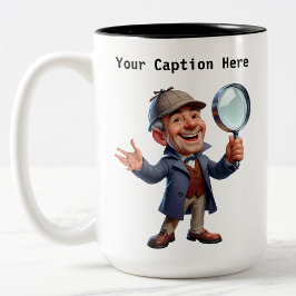 カスタマイズ可能な私立探偵の漫画の謎 ツートーンマグカップ