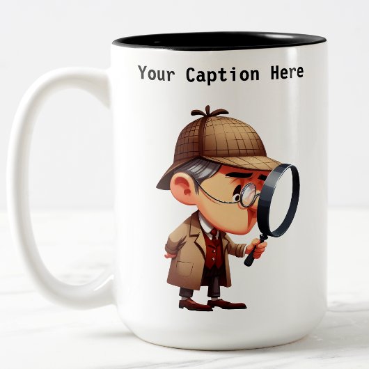 カスタマイズ可能な私立探偵の漫画の謎 ツートーンマグカップ