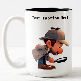 カスタマイズ可能な私立探偵の漫画の謎 ツートーンマグカップ