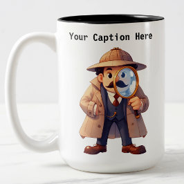 カスタマイズ可能な私立探偵の漫画の謎 ツートーンマグカップ