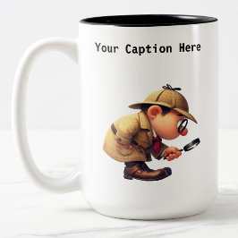 カスタマイズ可能な私立探偵の漫画の謎 ツートーンマグカップ