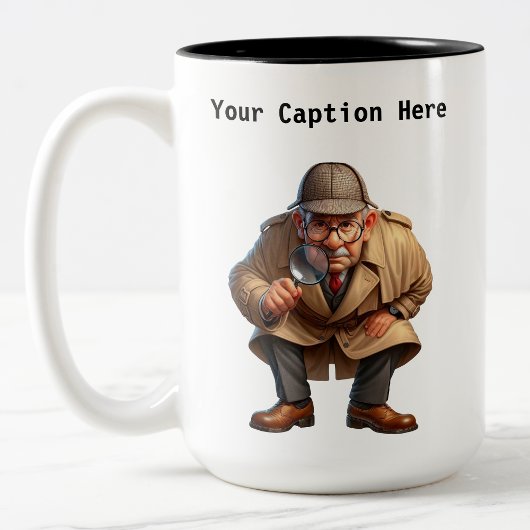 カスタマイズ可能な私立探偵の漫画の謎 ツートーンマグカップ