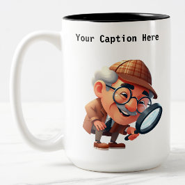 カスタマイズ可能な私立探偵の漫画の謎 ツートーンマグカップ