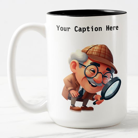 カスタマイズ可能な私立探偵の漫画の謎 ツートーンマグカップ