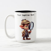 カスタマイズ可能な私立探偵の漫画の謎 ツートーンマグカップ (左)