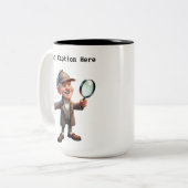 カスタマイズ可能な私立探偵の漫画の謎 ツートーンマグカップ (正面左)