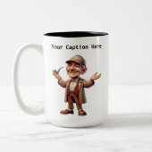 カスタマイズ可能な私立探偵の漫画の謎 ツートーンマグカップ (左)