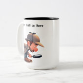 カスタマイズ可能な私立探偵の漫画の謎 ツートーンマグカップ (正面左)