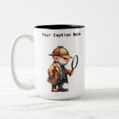 カスタマイズ可能な私立探偵の漫画の謎 ツートーンマグカップ (左)