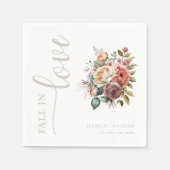 カスタマイズ可能な秋と恋の結婚 スタンダードカクテルナプキン (正面)